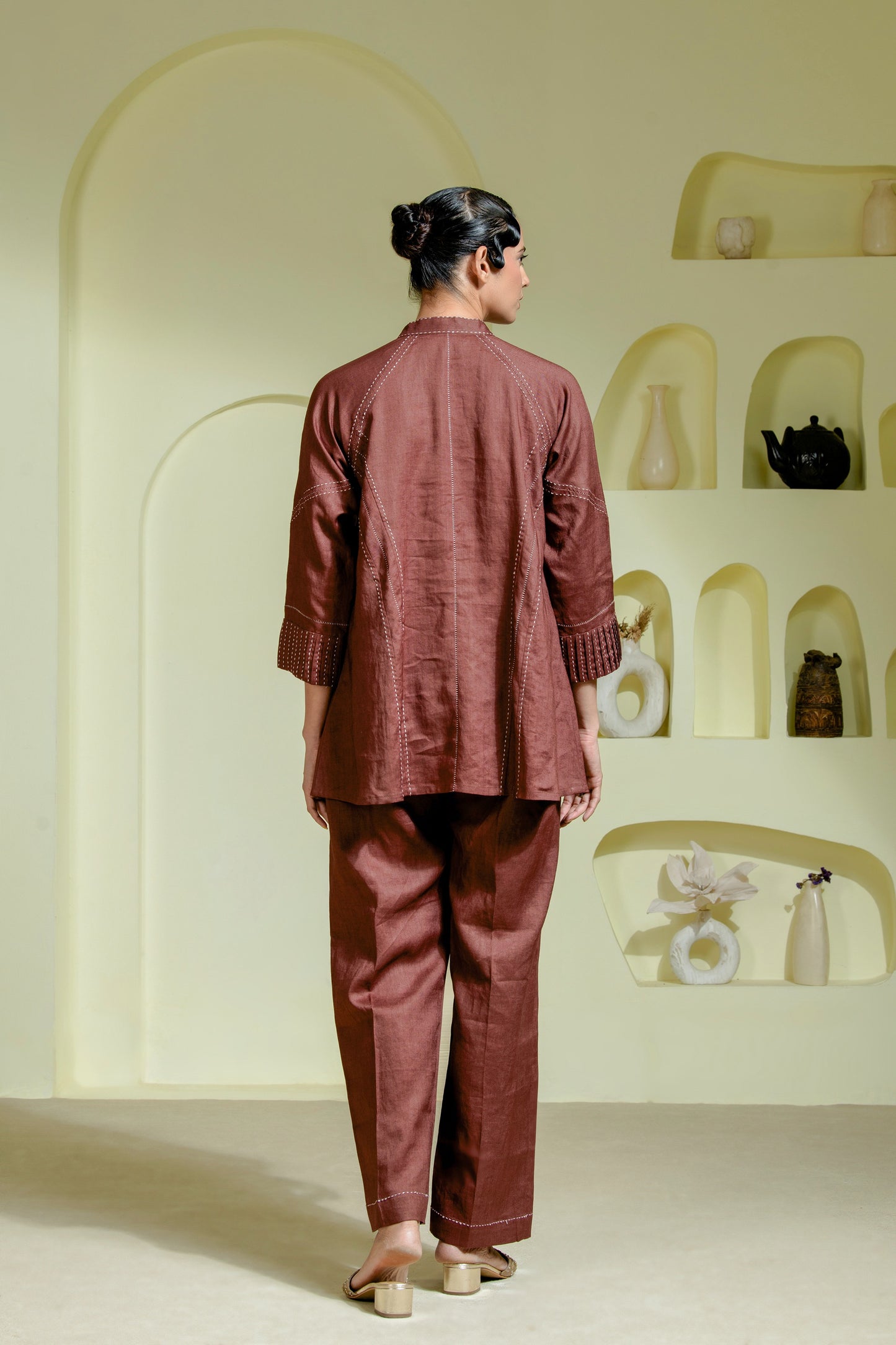 Elegant maroon co-ord set