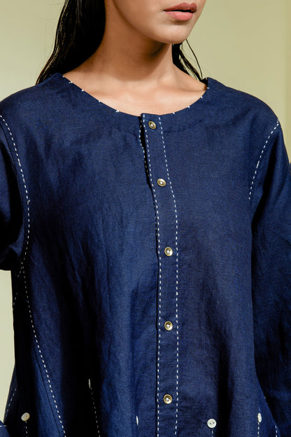 Deep blue linen co-ord set