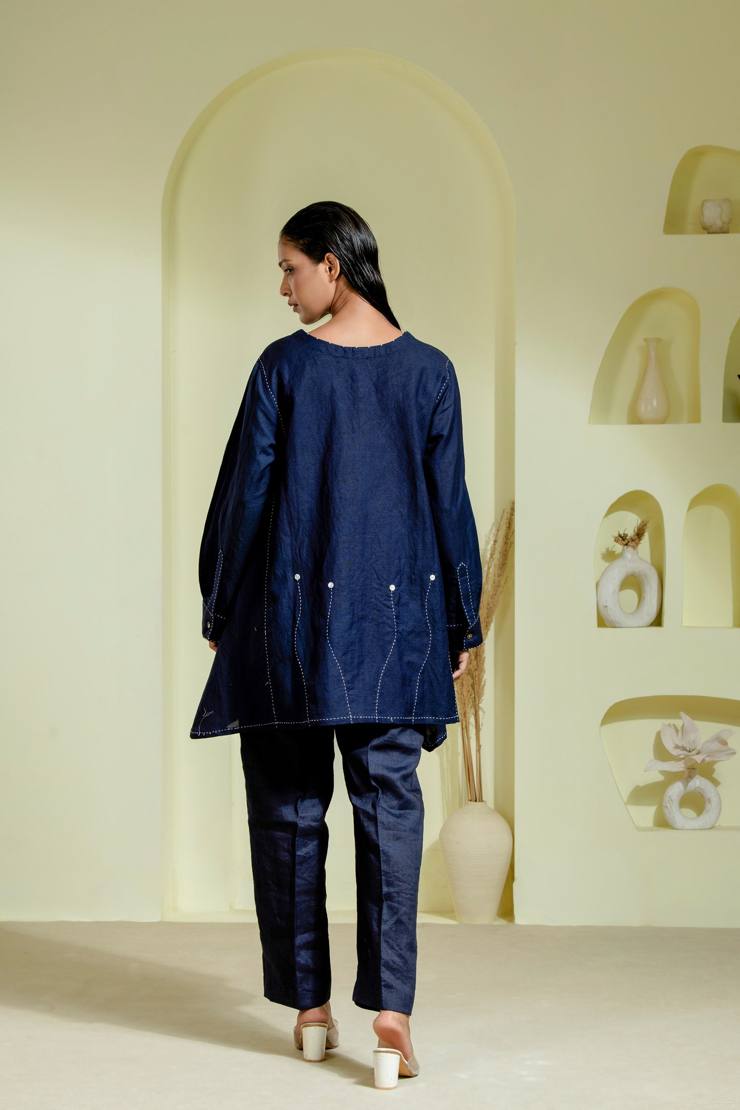 Deep blue linen co-ord set
