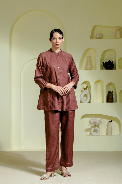 Elegant maroon co-ord set