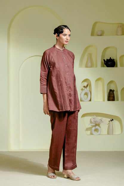 Elegant maroon co-ord set