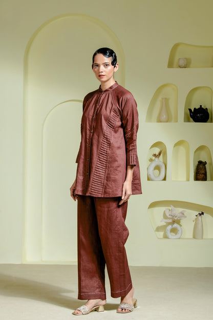 Elegant maroon co-ord set