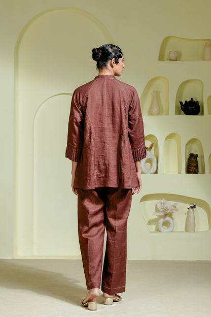 Elegant maroon co-ord set