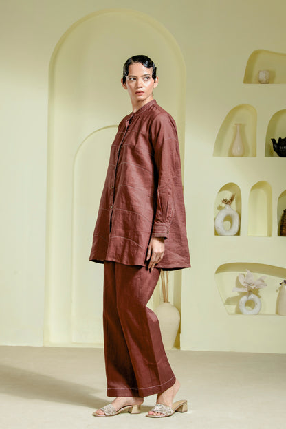 Structured maroon co-ord set