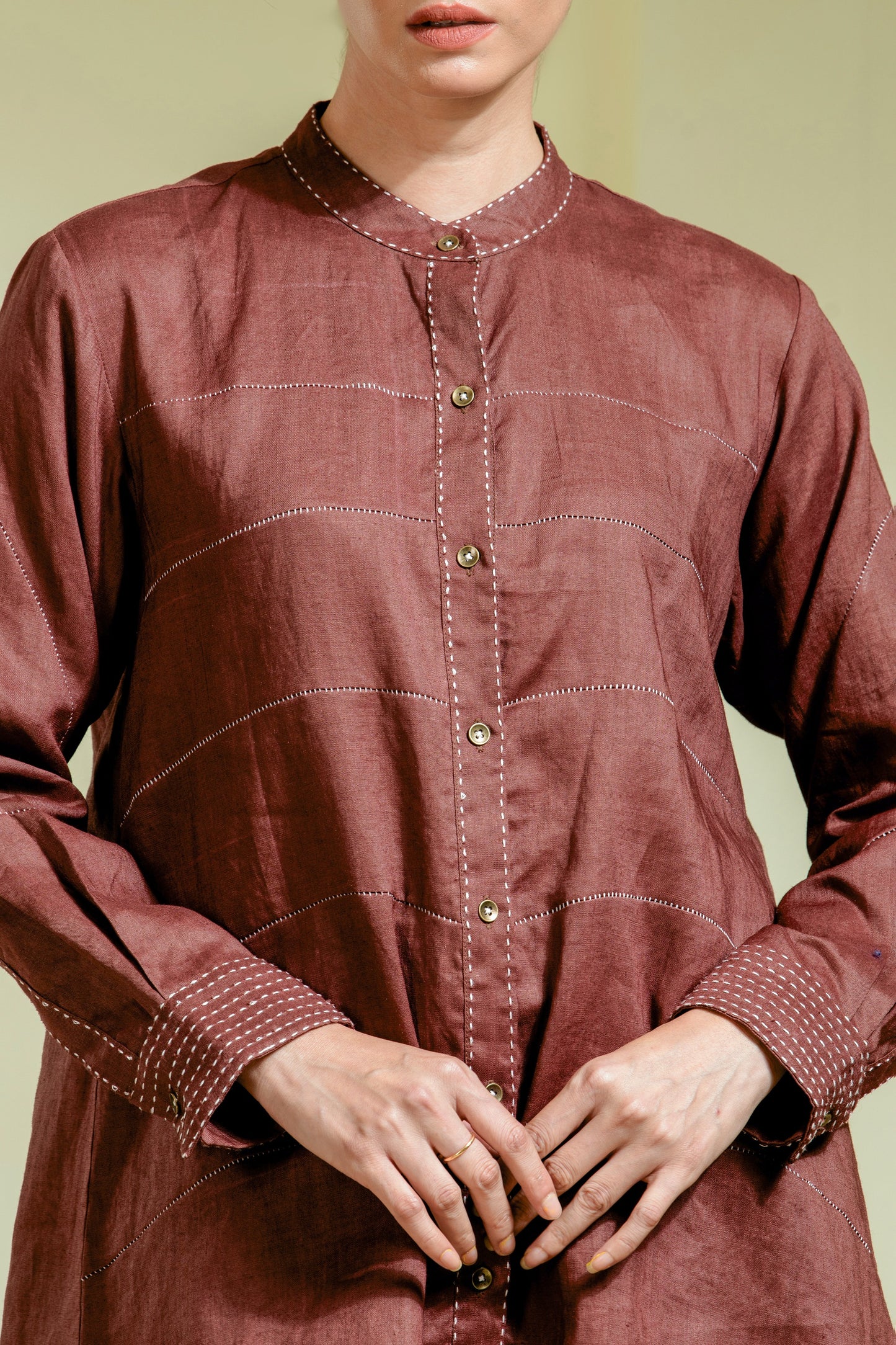 Structured maroon co-ord set
