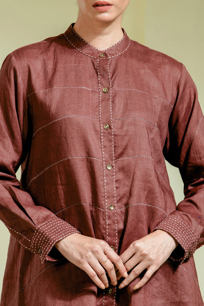 Structured maroon co-ord set