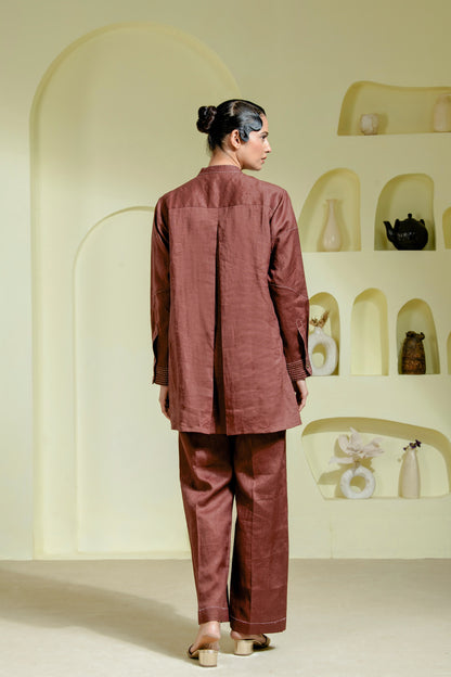 Structured maroon co-ord set
