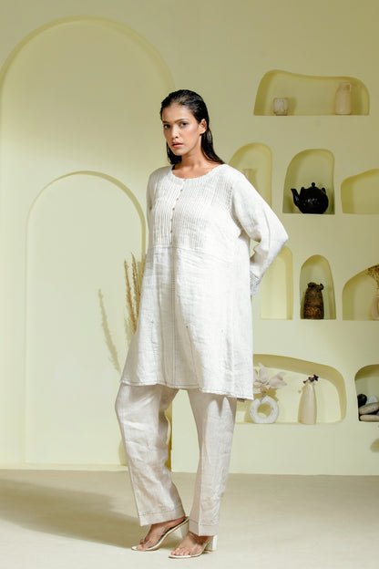 Minimalist ivory linen co-ord set