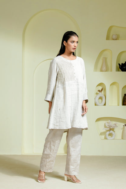 Minimalist ivory linen co-ord set