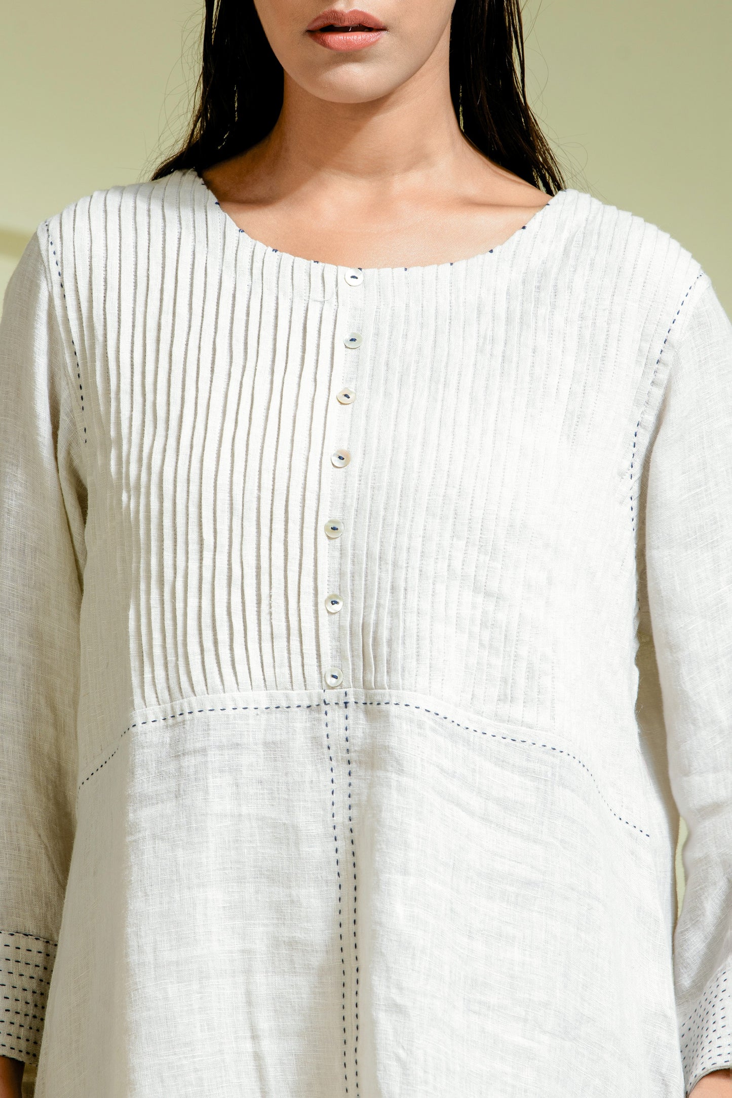 Minimalist ivory linen co-ord set