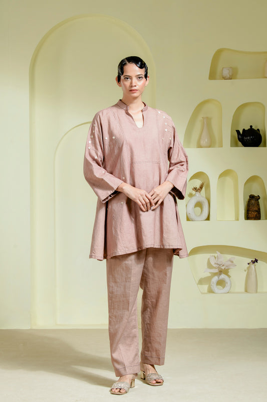 Dusty pink linen co-ord set