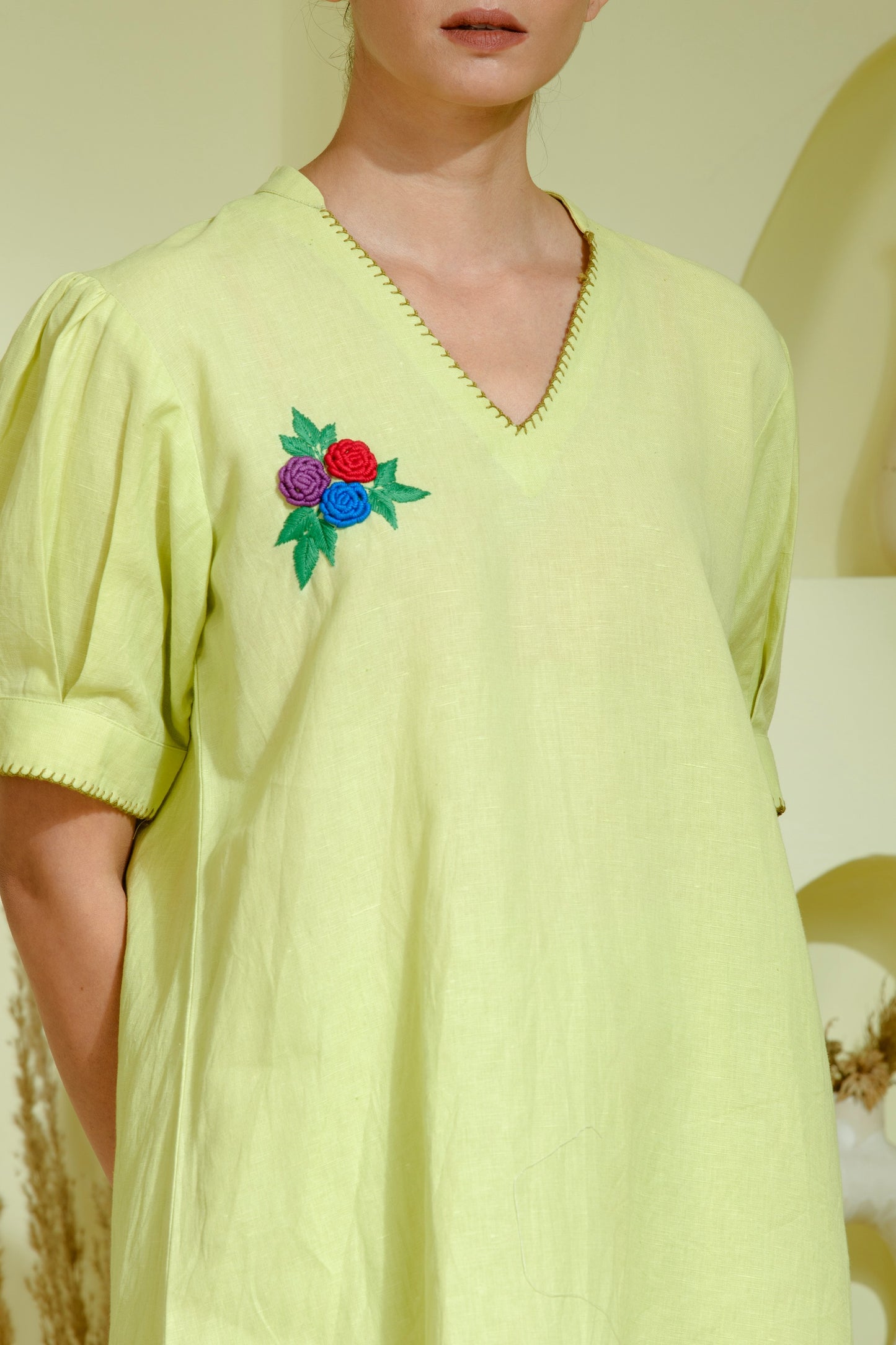 Lime green co-ord set with a relaxed silhouette