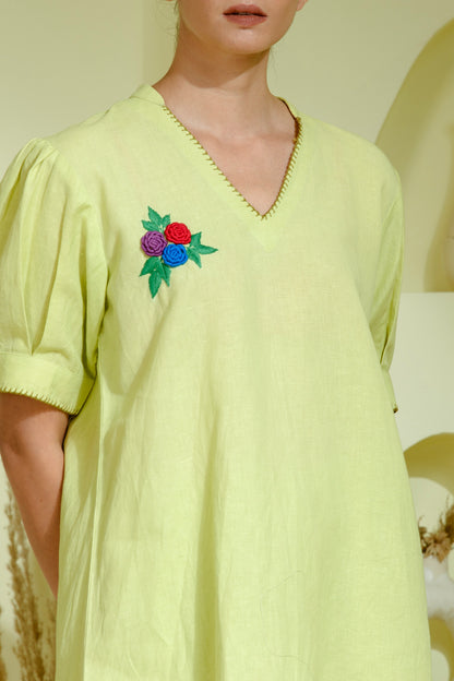 Lime green co-ord set with a relaxed silhouette