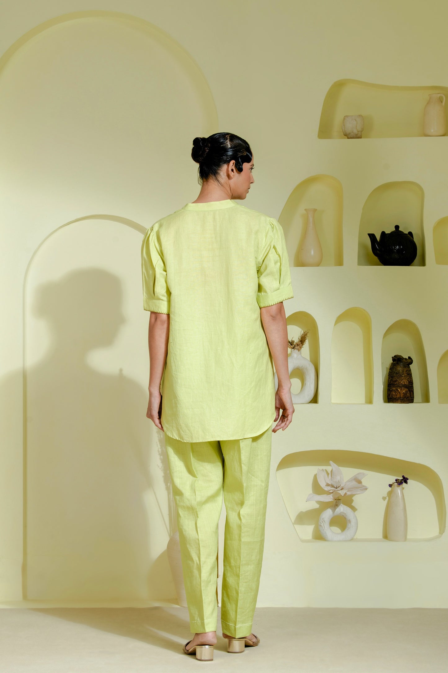 Lime green co-ord set with a relaxed silhouette