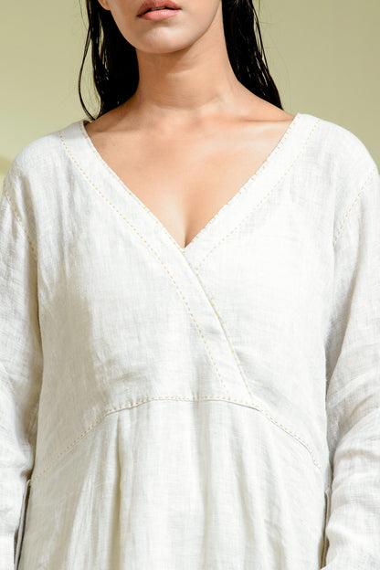 Ivory co-ord set featuring a pintuck kurta