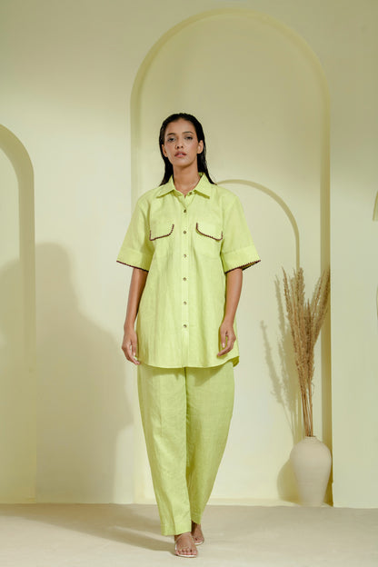 Lime green linen co-ord set