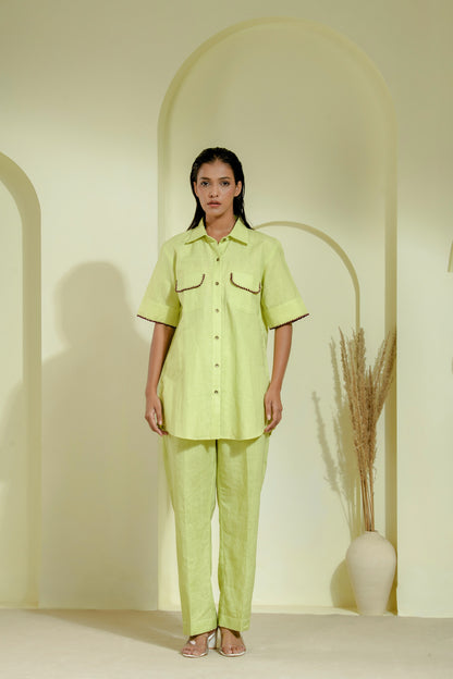Lime green linen co-ord set