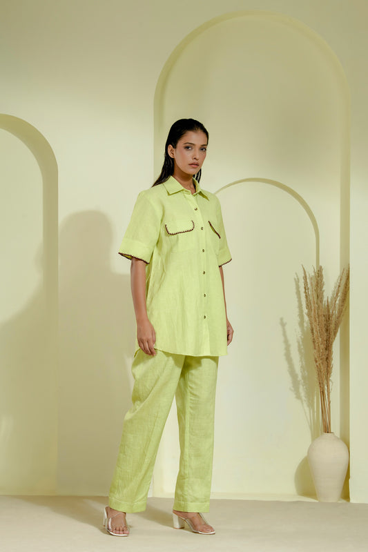 Lime green linen co-ord set