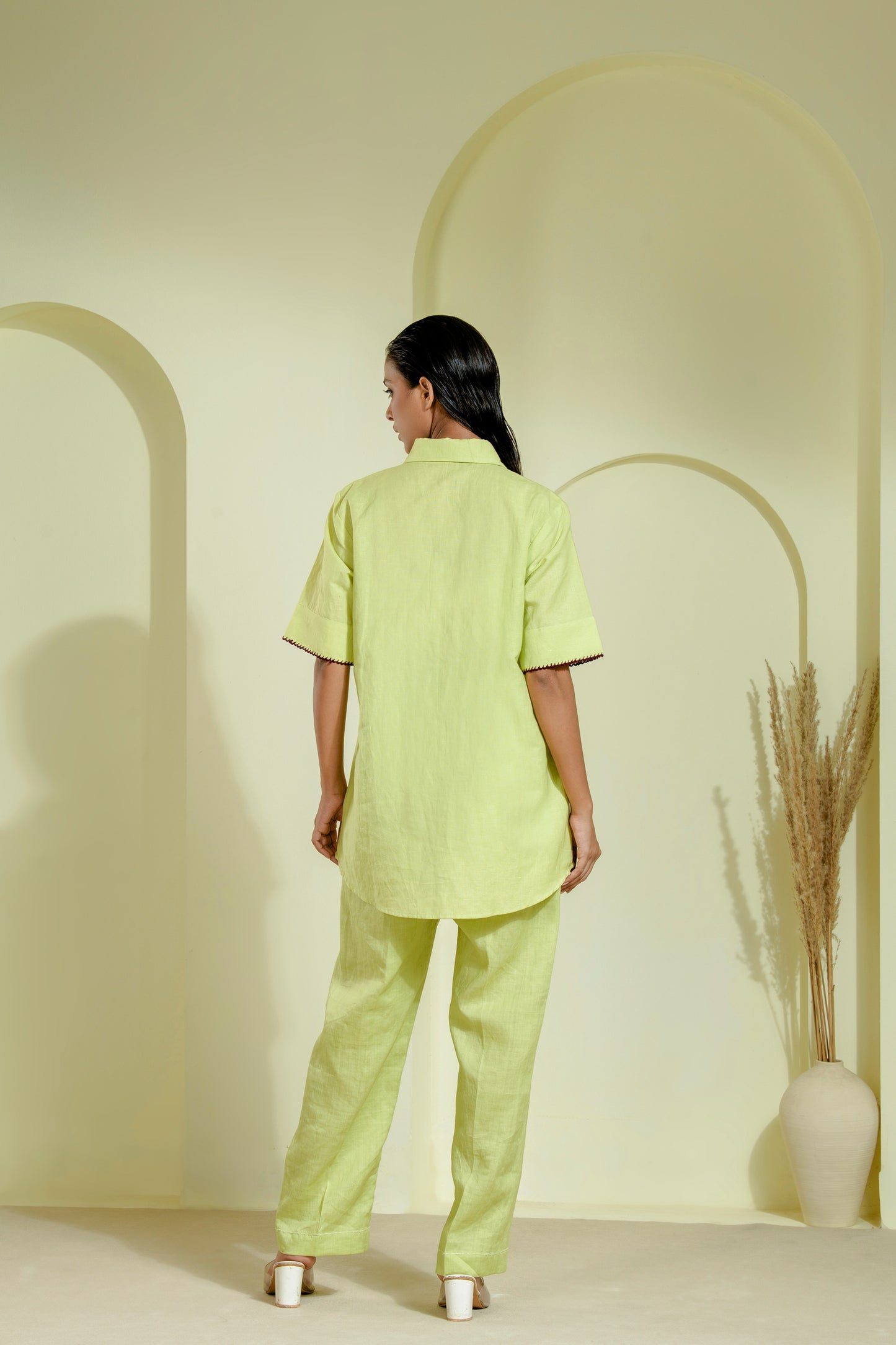Lime green linen co-ord set