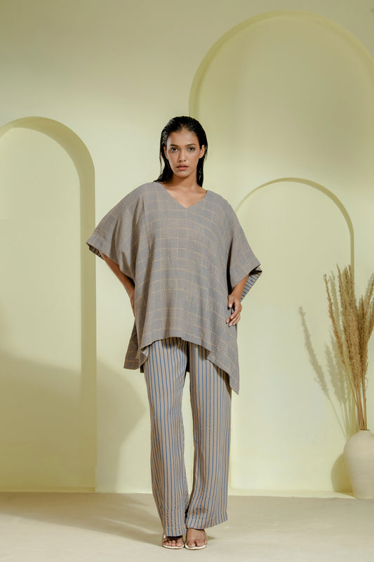 Relaxed-fit poncho-style top